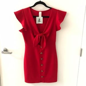 Red Dress with tie